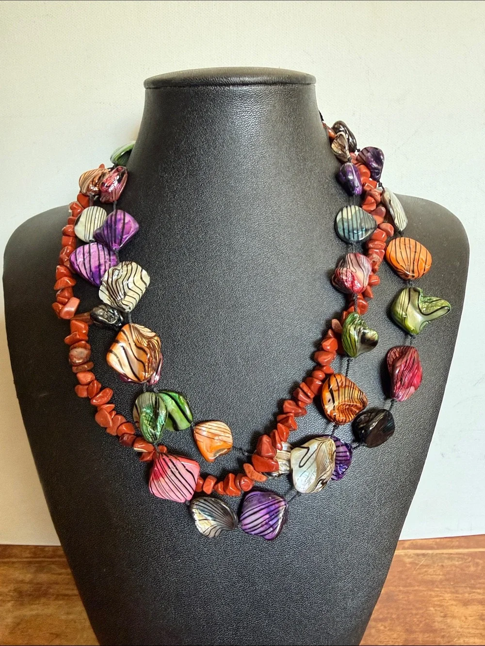 Multicolor Shell-Style Beaded Statement Necklace - Women Jewelry